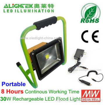 30w Rechargeable Portable Led Flood Light With Battery Charger Adapter 12vdc Dc24v 